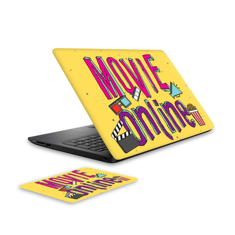 movie-time-laptop-skin-and-mouse-pad-combo WrapCart India