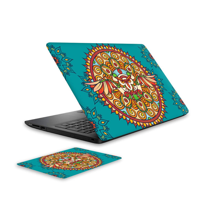 mystic-owl-laptop-skin-and-mouse-pad-combo WrapCart India Main image