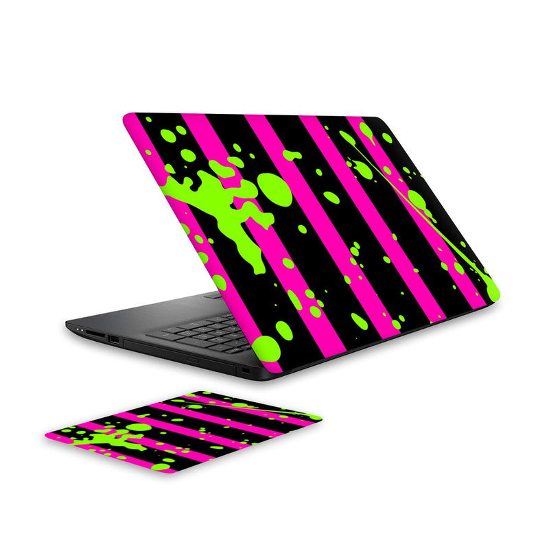 neon-patterns-laptop-skin-and-mouse-pad-combo WrapCart India Main image