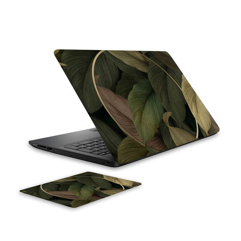 olive-leaves-laptop-skin-and-mouse-pad-combo WrapCart India Main image