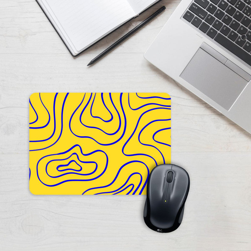 Wavy Neon Blue Mouse Pad Secondary image
