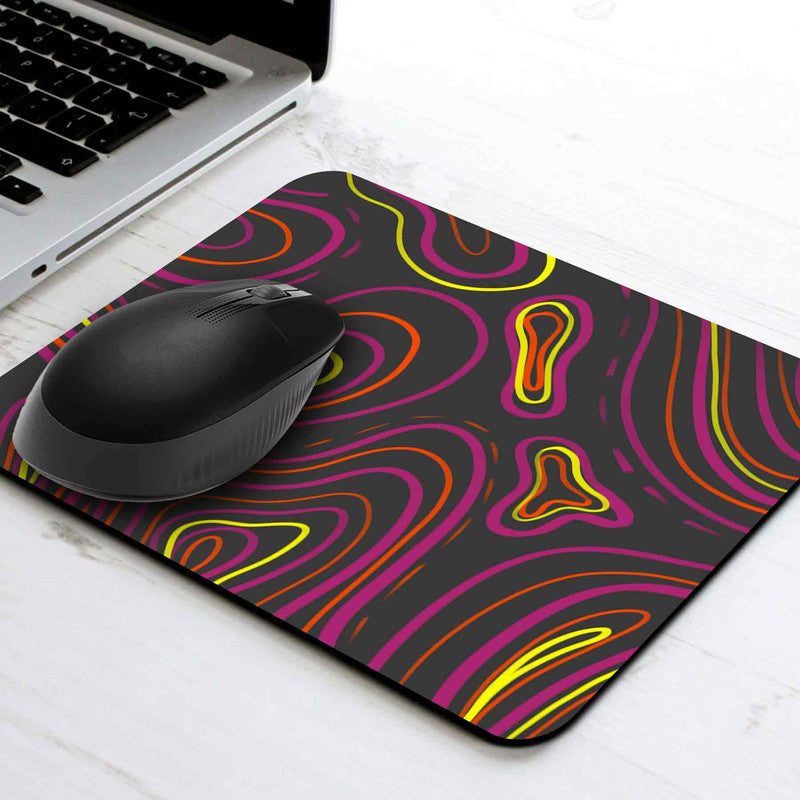 Wavy Neon Orange MousePad Main image