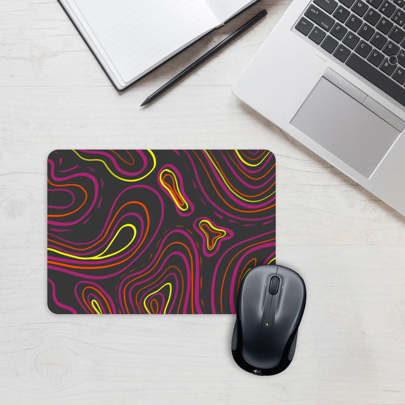 Wavy Neon Orange Mouse Pad Secondary image
