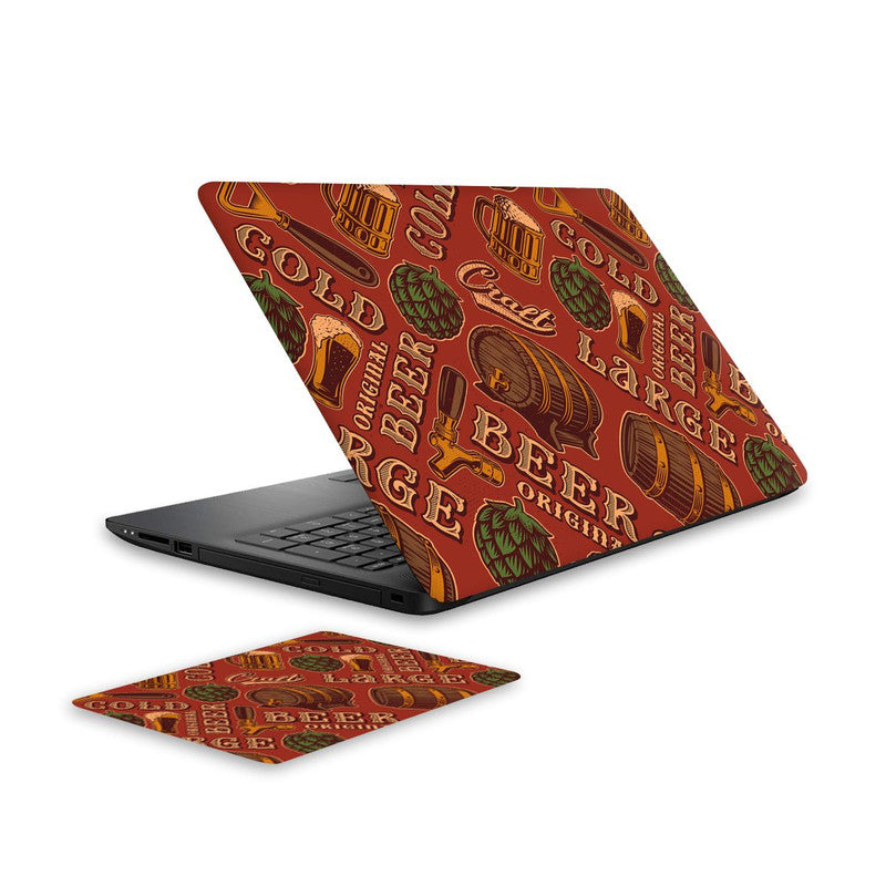beer-retro-laptop-skin-and-mouse-pad-combo WrapCart India Main image