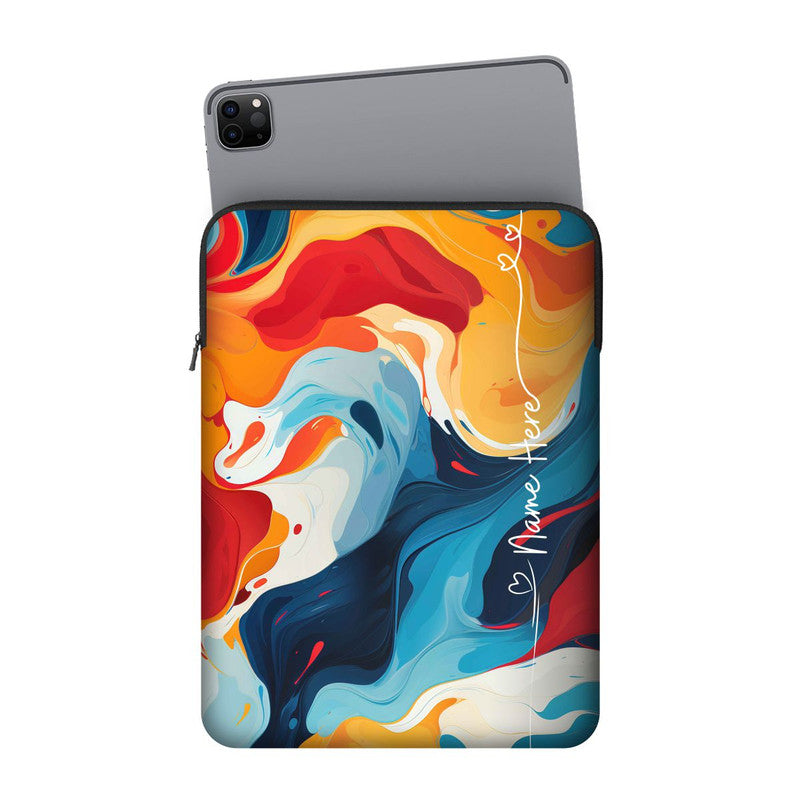 Fluid Waves Custom Name iPad Sleeve Main image