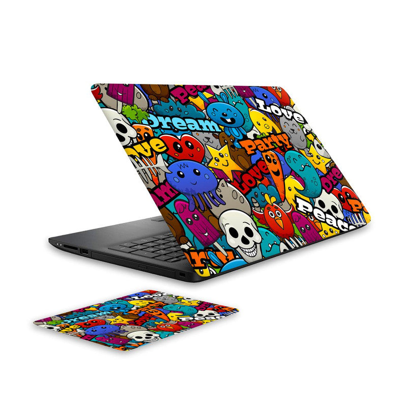 party-laptop-skin-and-mouse-pad-combo WrapCart India Main image