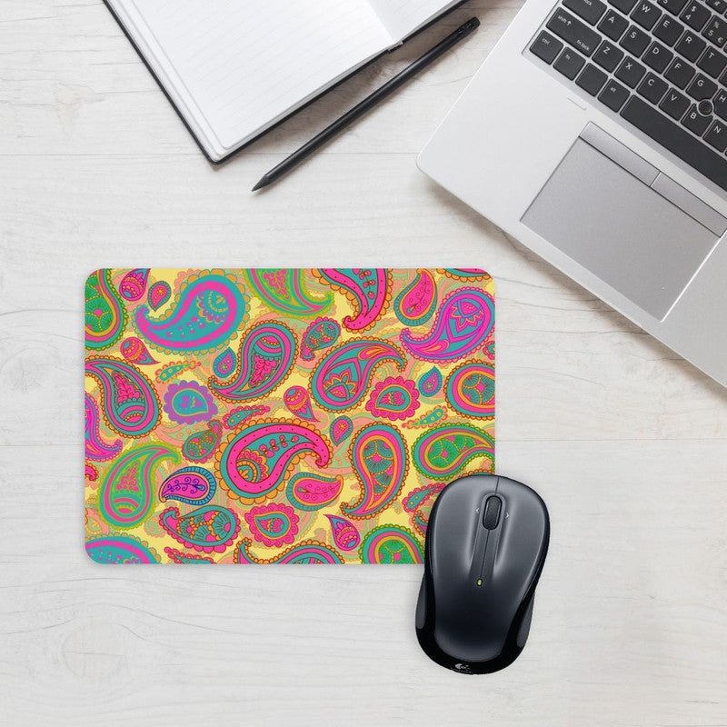 Yellow Floral Mandala Mouse Pad Secondary image