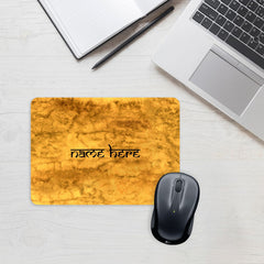 Yellow Waterpaint Mouse Pad - Custom Name