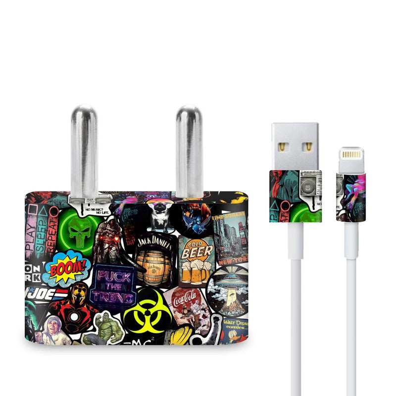 Ios Charger Sticker Hollywood Stickers Charger Skins For Apple 20W Charger – WrapCart Skins