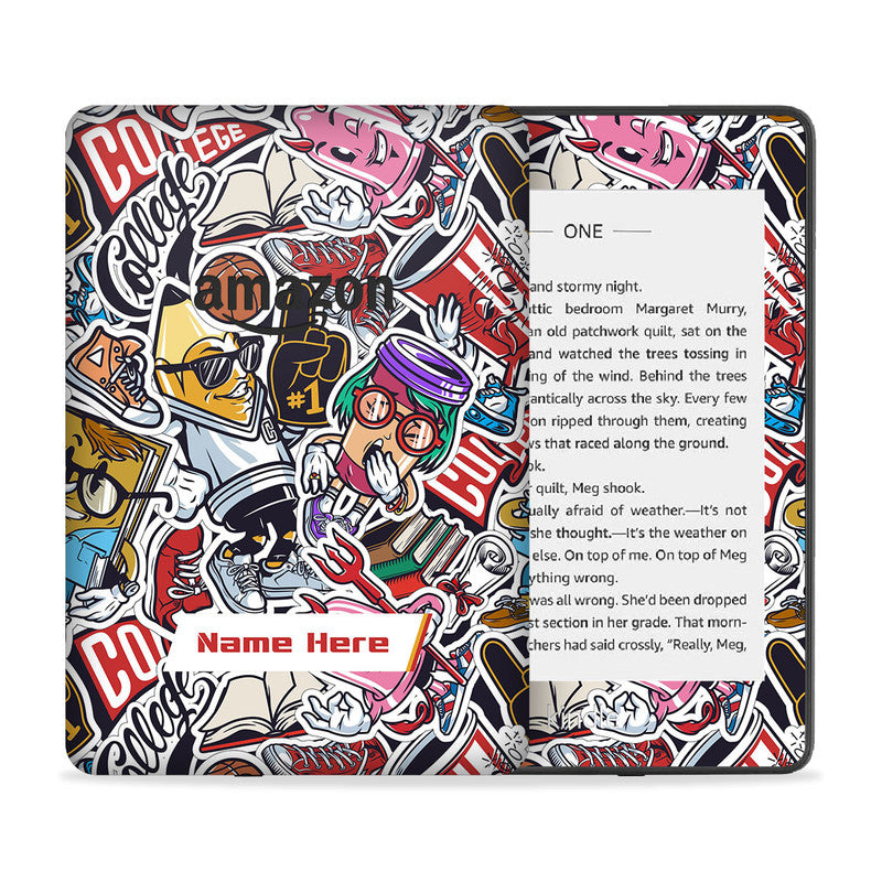 Cartoon Art Custom Name Skin For Kindle Main image