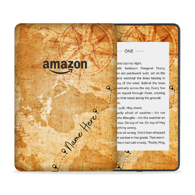 Vintage Map Custom Name Skin For Kindle Main image