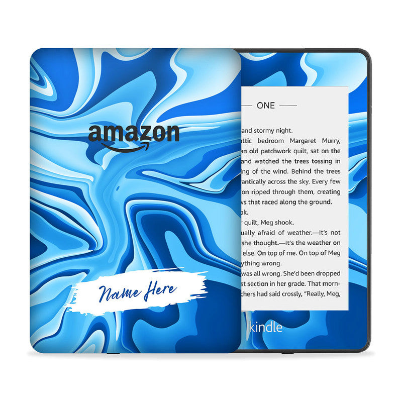 Blue Wawes Custom Name Skin For Kindle Main image