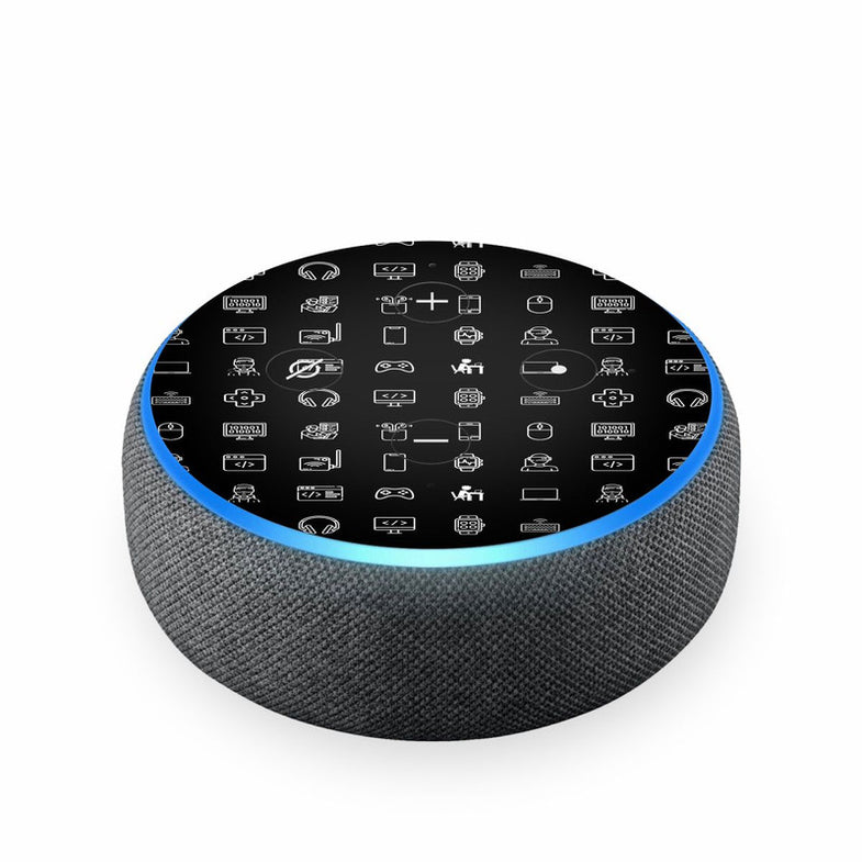 Skin Autocollant Vinyle Pour Amazon Echo Dot 3 - Motif Dames Noir Et Blanc