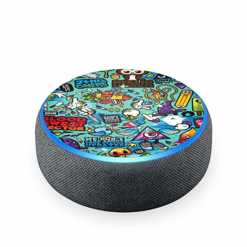 Skin Wrap Decal Set Pack For Aazon Echo Dot Owl (2nd