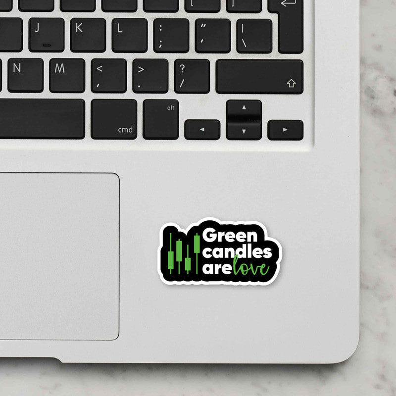 Green Candles Are Love Laptop Sticker
