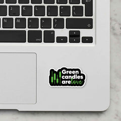 Green Candles Are Love Laptop Sticker
