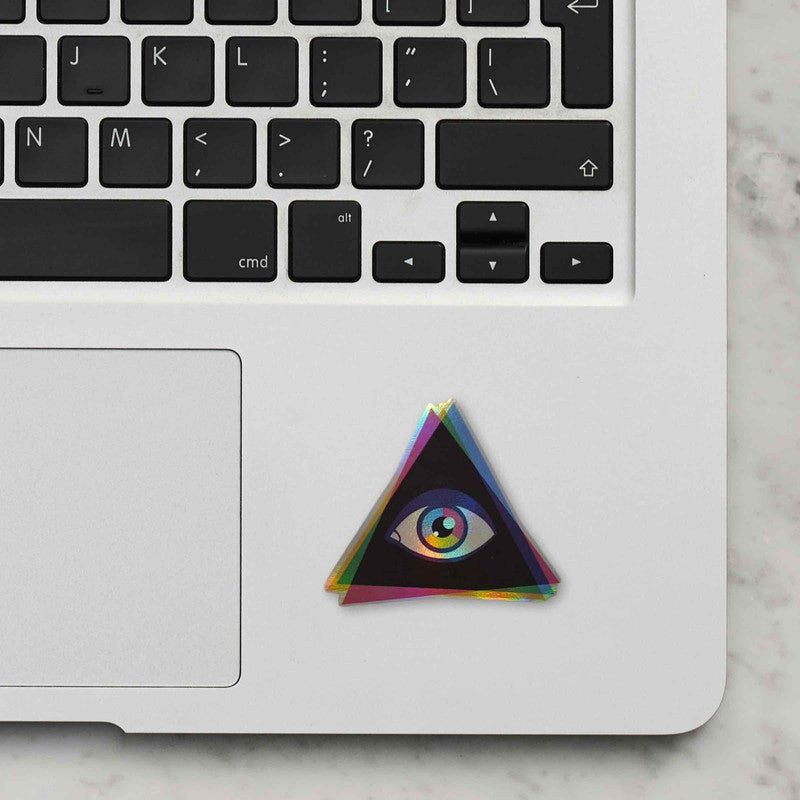 Illuminati Psych Holographic Laptop Sticker Secondary image