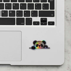 Panda 5 Holographic Laptop Sticker