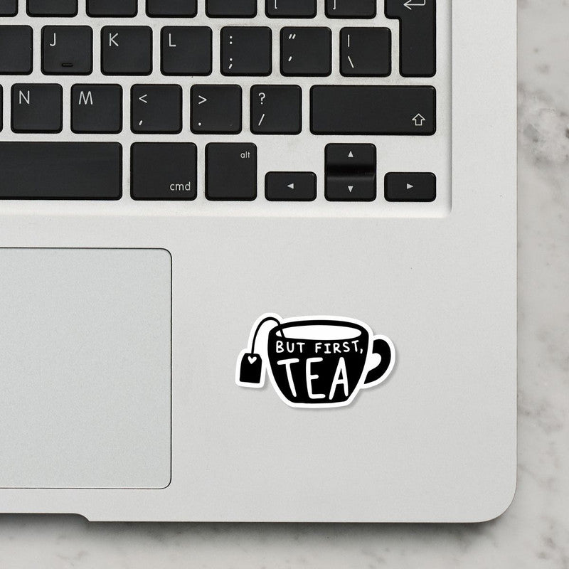 But First Tea Laptop Sticker Secondary image
