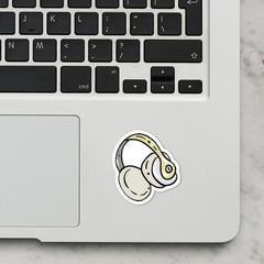 Headphones Laptop Sticker