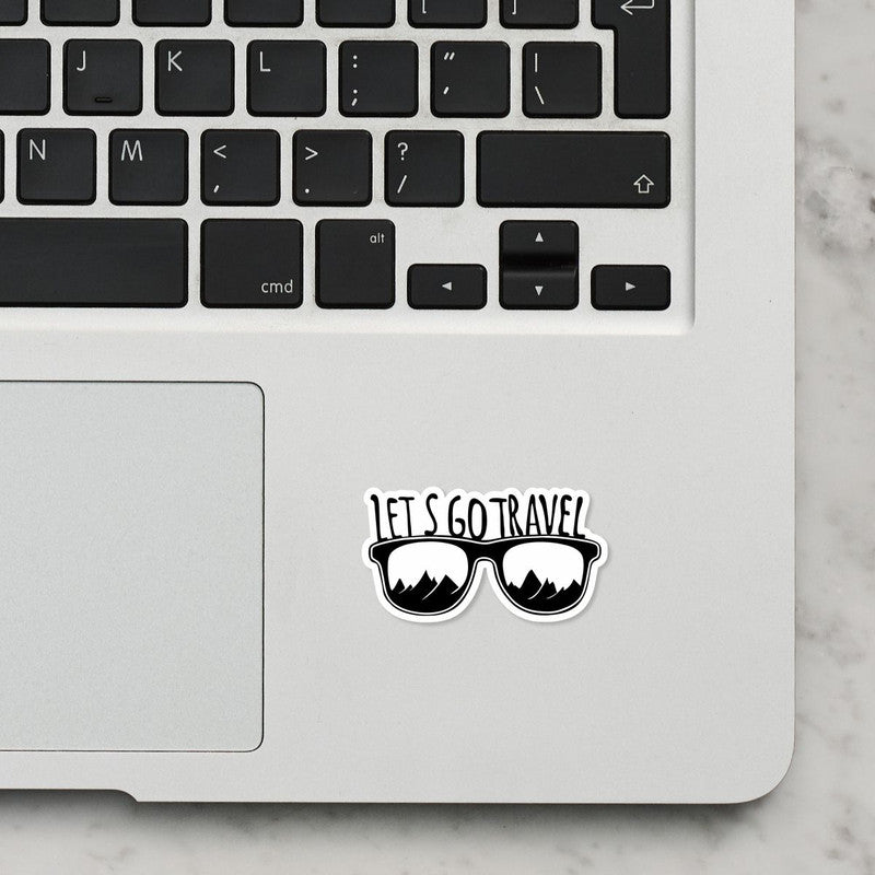 Lets Go Travel Laptop Sticker Secondary image