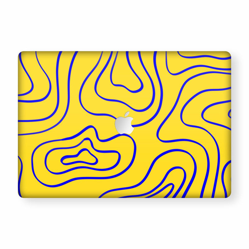 Macbook Wavy Neon Blue Laptop Skins