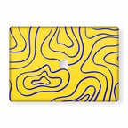 Macbook Wavy Neon Blue Laptop Skins