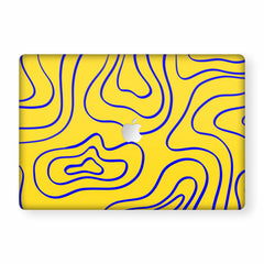 Macbook Wavy Neon Blue Laptop Skins