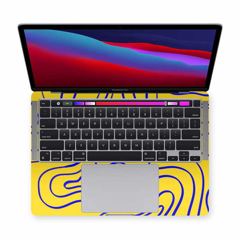 Macbook Wavy Neon Blue Laptop Skins Secondary image