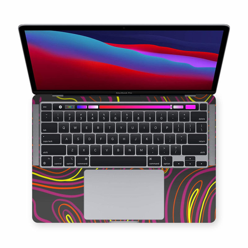Macbook Wavy Neon Orange Laptop Skins Secondary image
