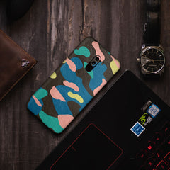 Vintage Blue Camo - Leather Wrap