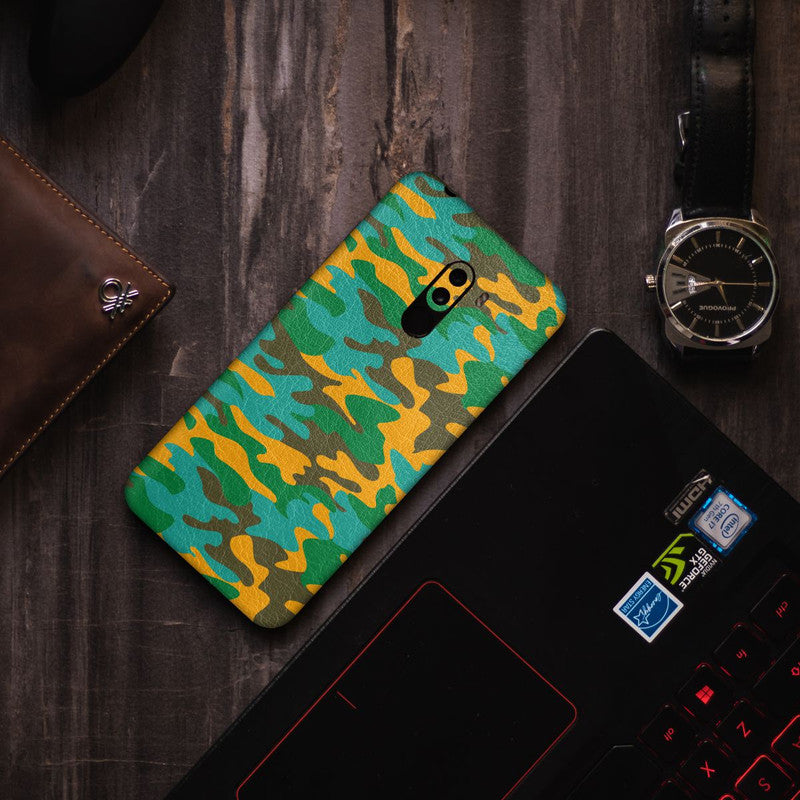 Vintage Yellow Camo - Leather Wrap