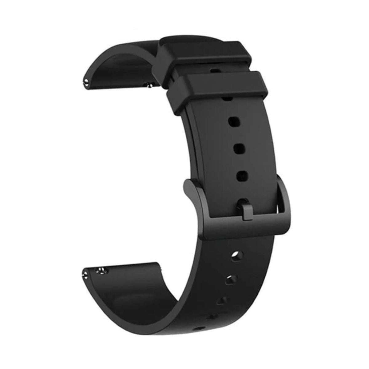 Black Silicone Watch Strap -Samsung/Noise/Boat/Realme/OnePlus/Other - 22MM