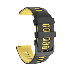 Black-Yellow Releasable Silicone Strap - Samsung/Noise/Boat/Realme/OnePlus/Other - 22MM