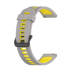Grey-Yellow Releasable Silicone Strap - Samsung/Noise/Boat/Realme/OnePlus/Other - 22MM