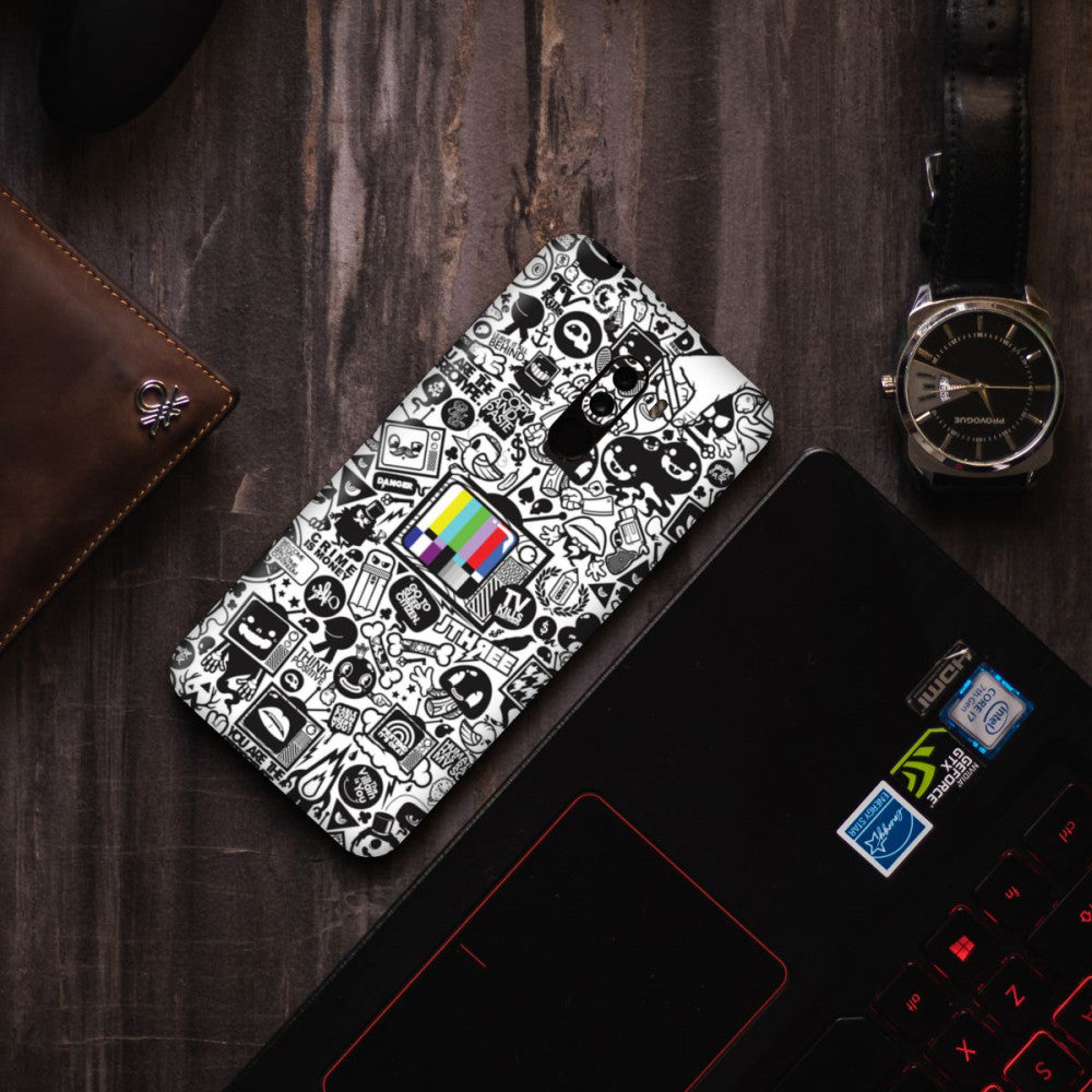 White Abstract Mobile Skin Secondary image
