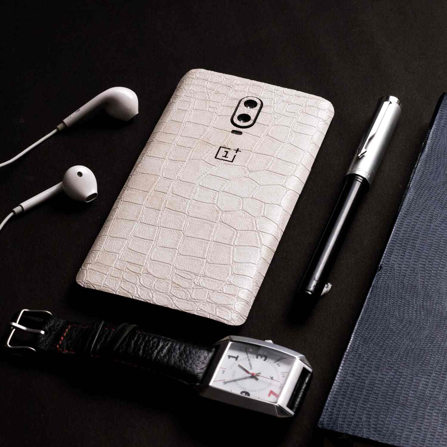 White Crocodile Leather Secondary image